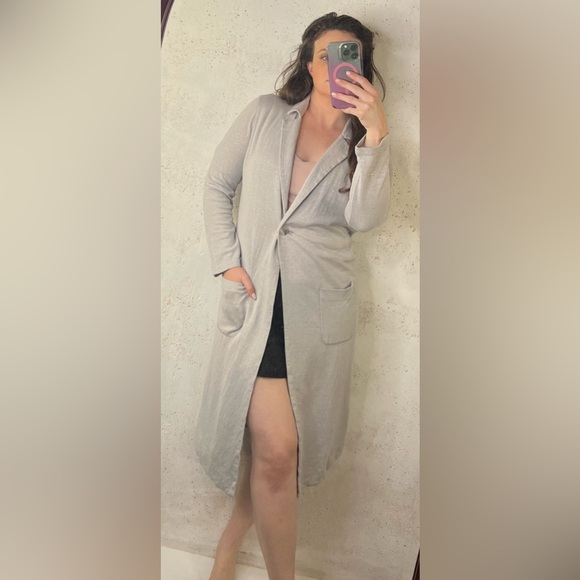 Soft Surroundings Go Lively Gray Cotton Modal Long Cardigan Size Small - Picture 7 of 12